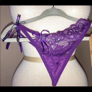 Crystal Embellished Purple Panties